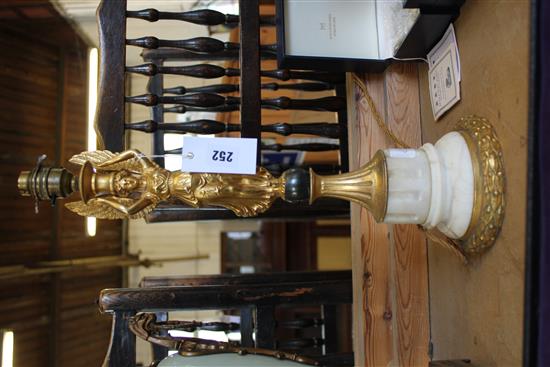 Gilt metal figural lamp